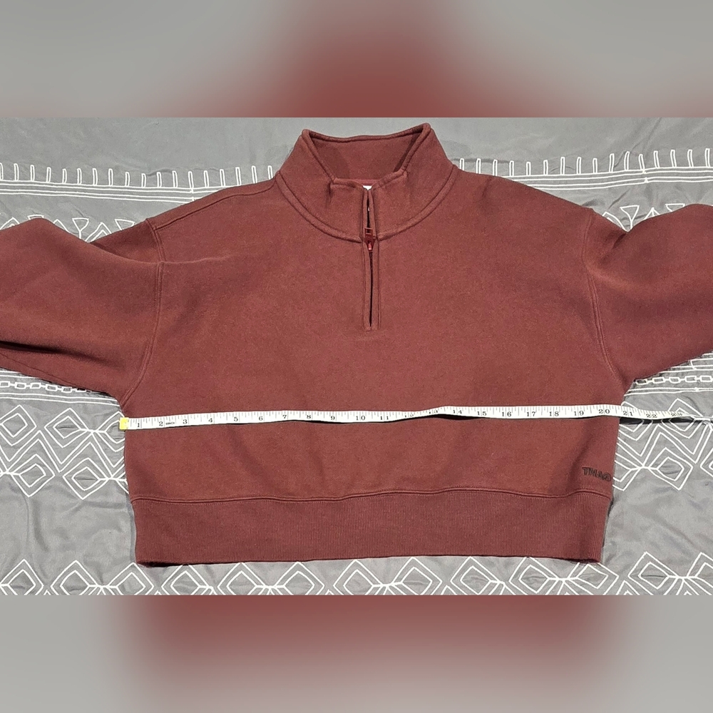 TNA Sweatfleece Cozy Fleece Quarter Zip Sweatshirt Size Large - Picture 5 of 6